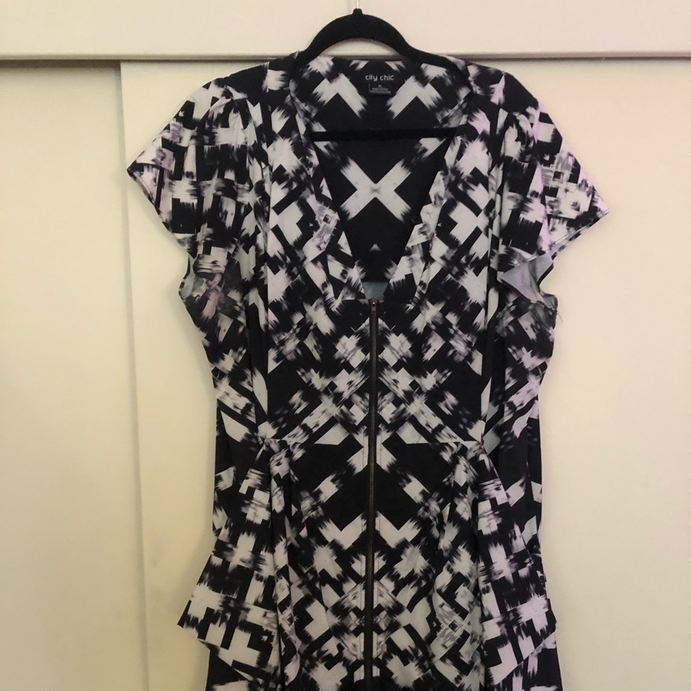 Zip front tunic dress